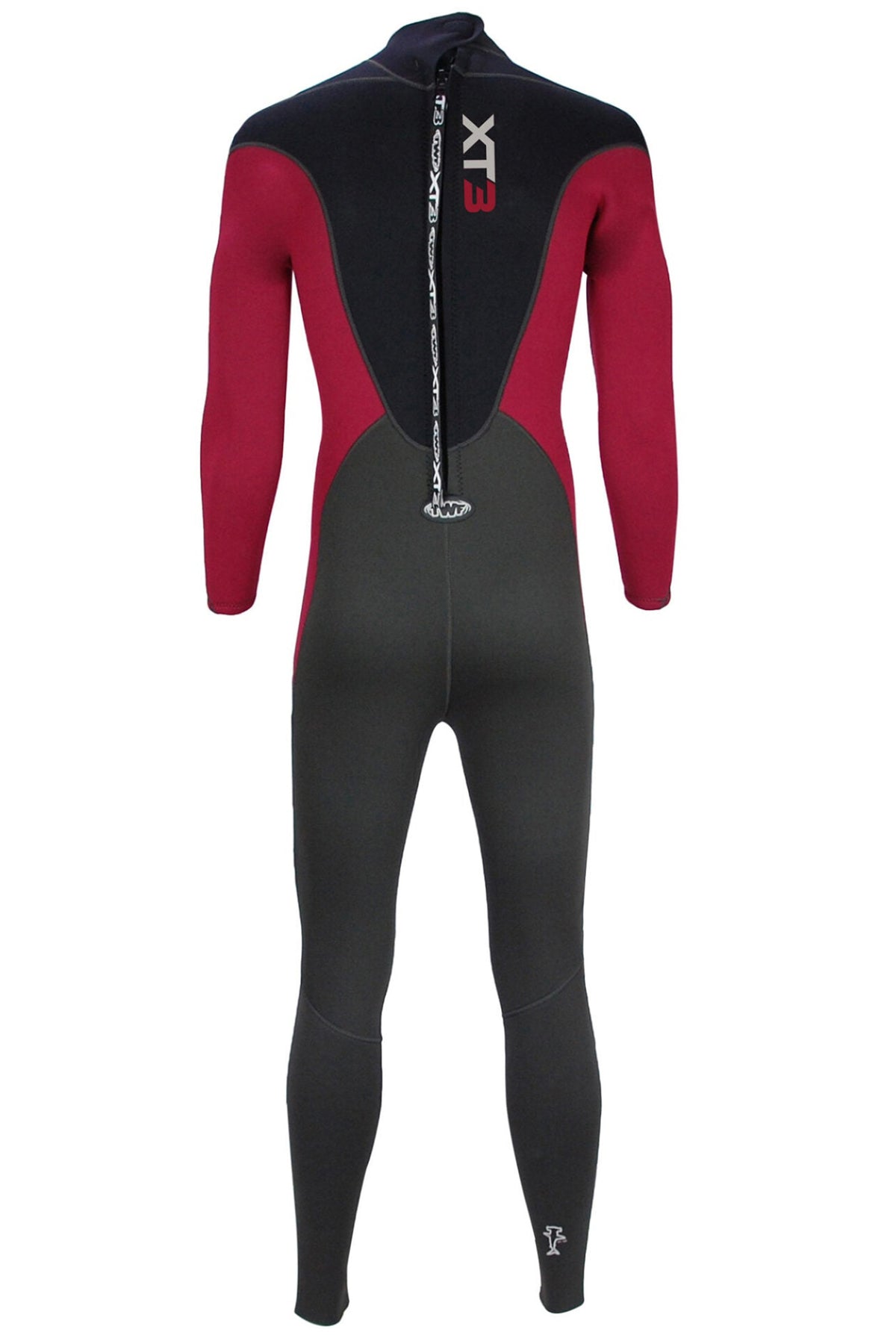 TWF Mens XT3 - Back Zip 3mm Fullsuit Wetsuit - Black/Red