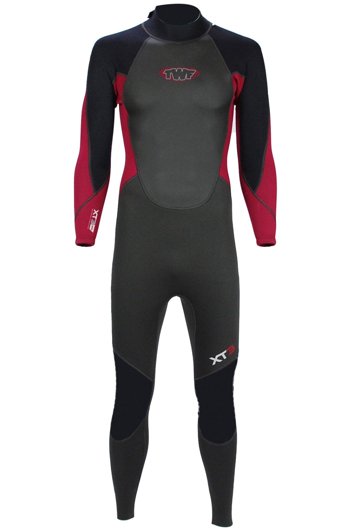 TWF Mens XT3 - Back Zip 3mm Fullsuit Wetsuit - Black/Red
