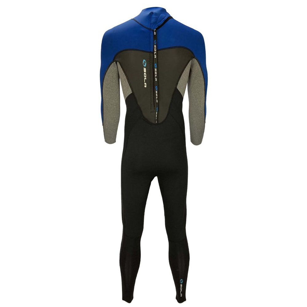 Sola Mens Fusion - Back Zip 3/2mm Fullsuit Wetsuit - Navy/Marl