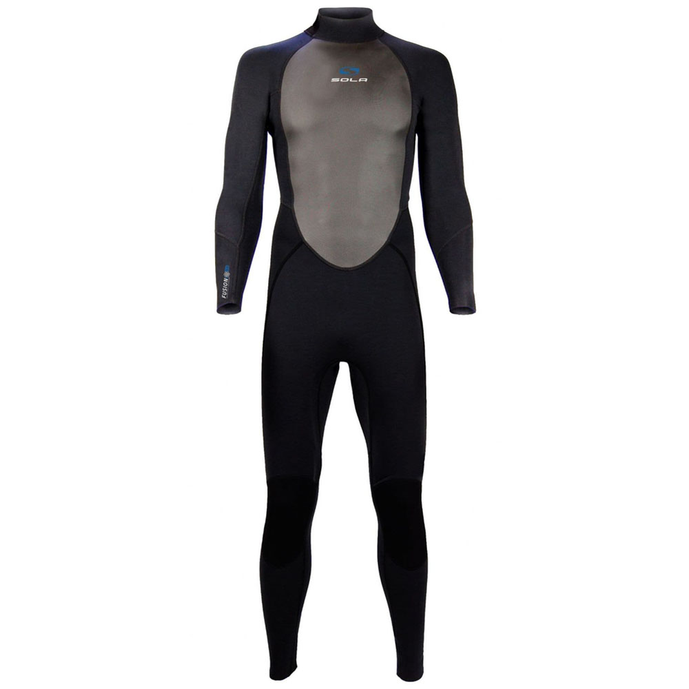 Sola Mens Fusion - Back Zip 3/2mm Fullsuit Wetsuit - Black/Black
