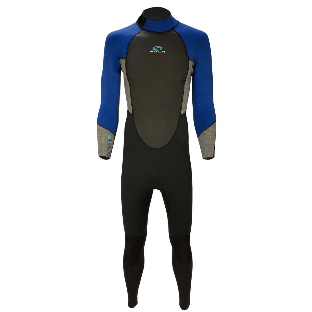 Sola Mens Fusion - Back Zip 3/2mm Fullsuit Wetsuit - Navy/Marl