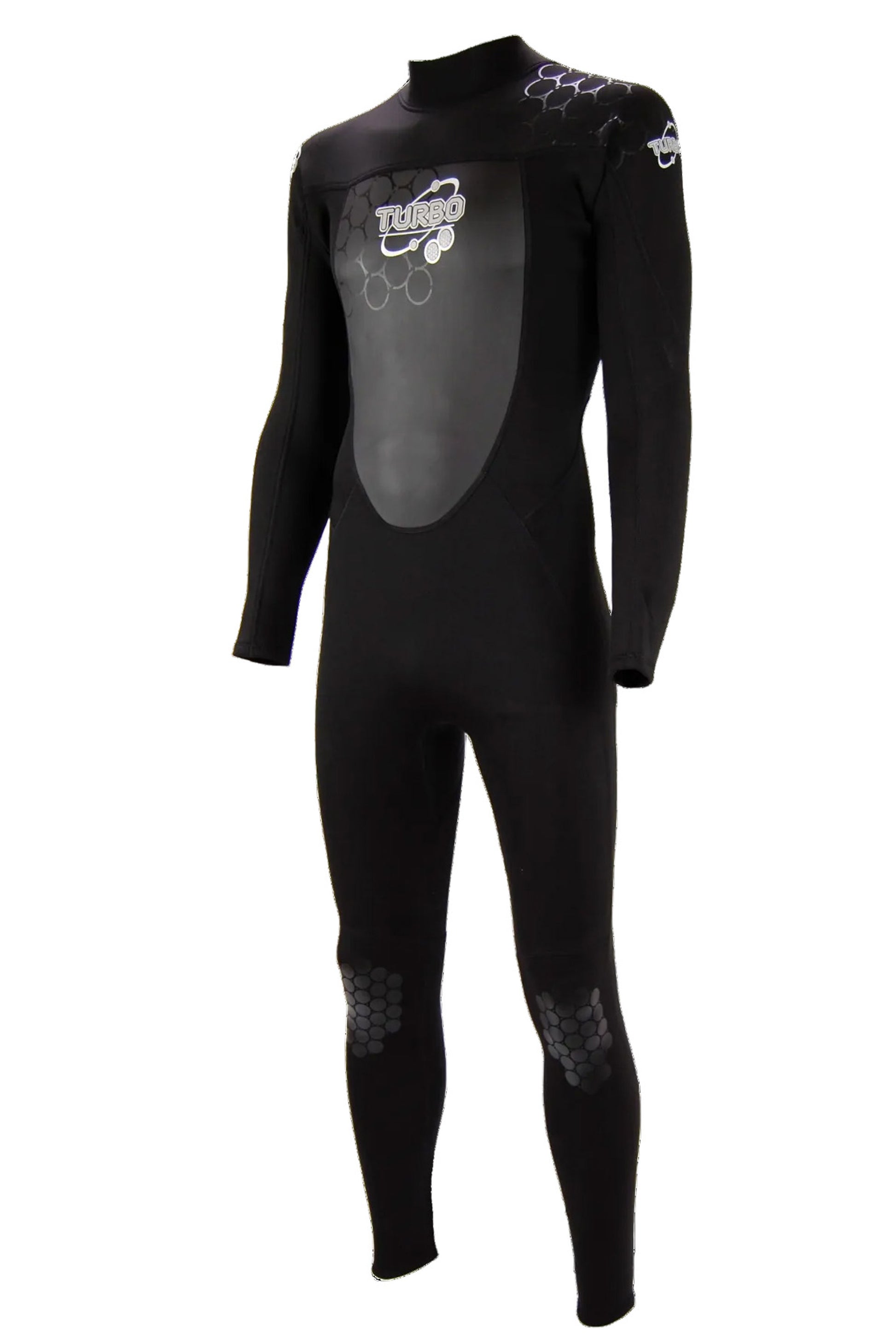 TWF Mens Turbo - Back Zip 2.5mm Fullsuit Wetsuit - Black/Black