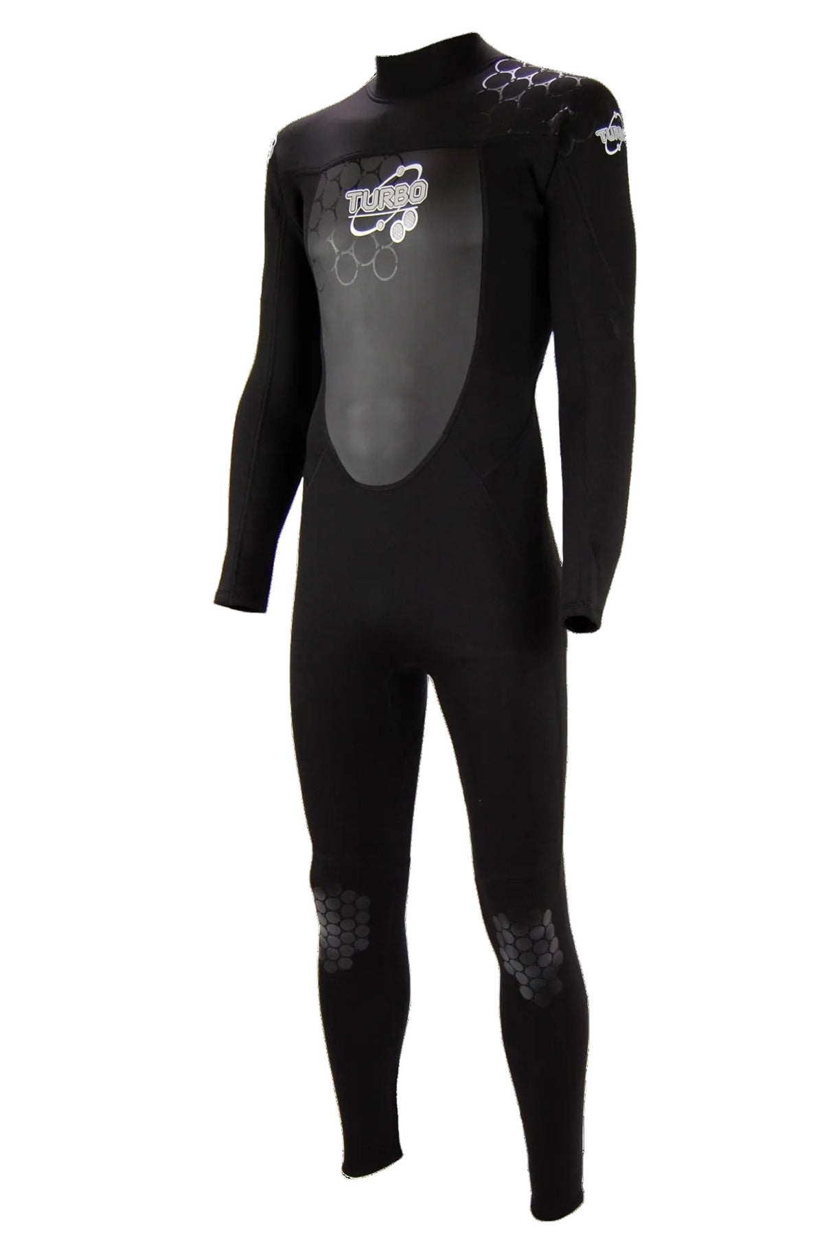 TWF Mens Turbo - Back Zip 2.5mm Fullsuit Wetsuit - Black/Black