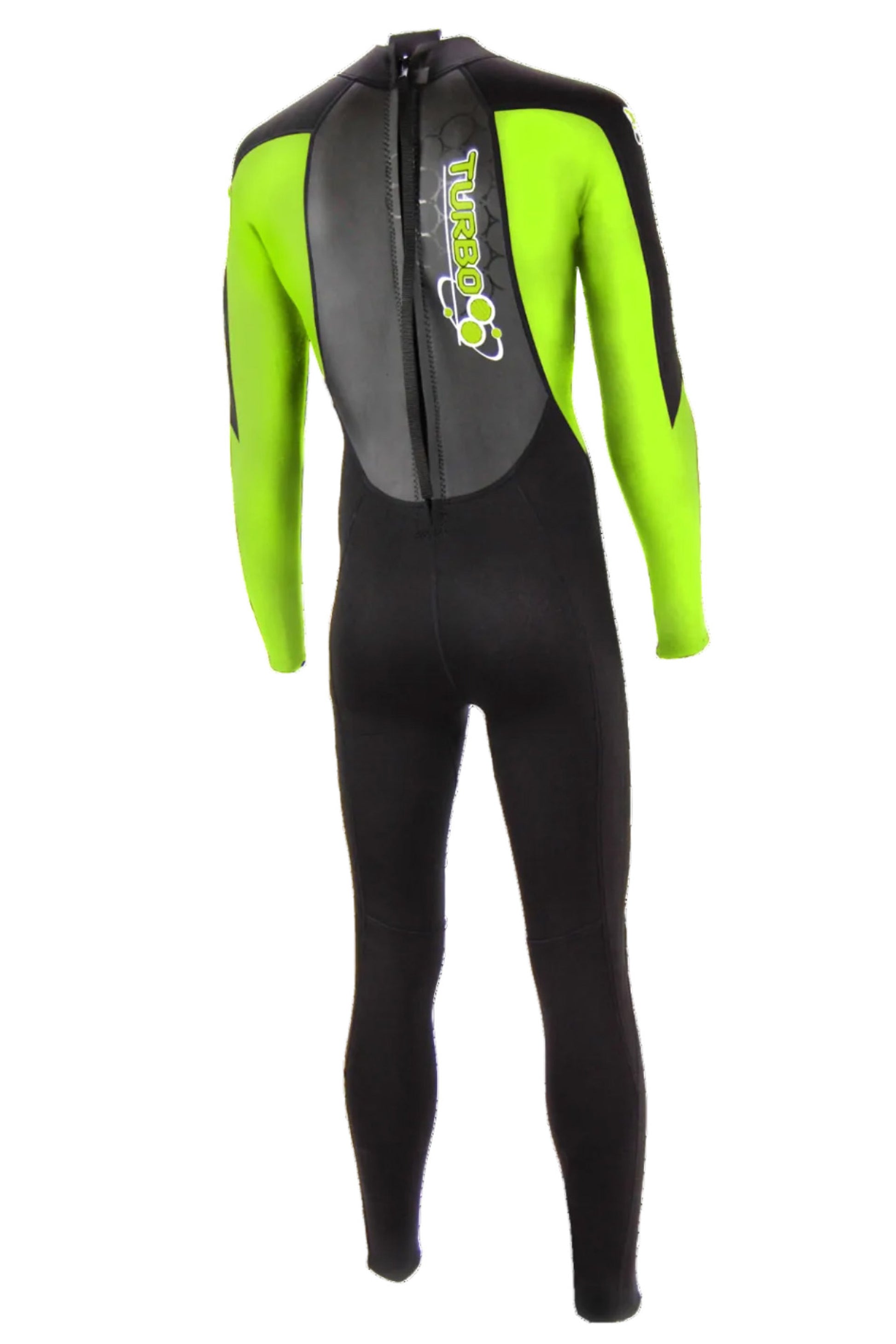 TWF Mens Turbo - Back Zip 2.5mm Fullsuit Wetsuit - Black/Green