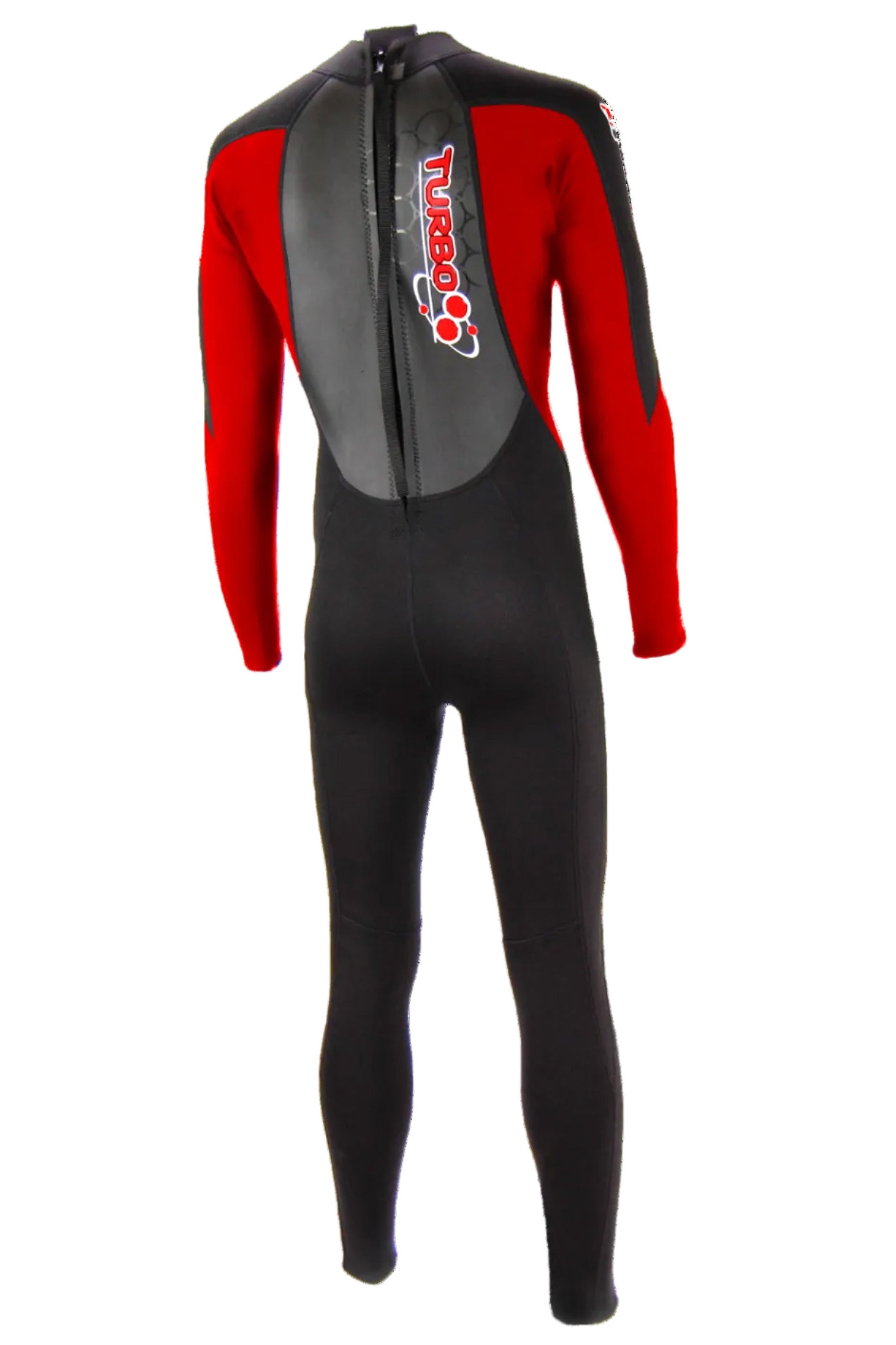 TWF Mens Turbo - Back Zip 2.5mm Fullsuit Wetsuit - Black/Red