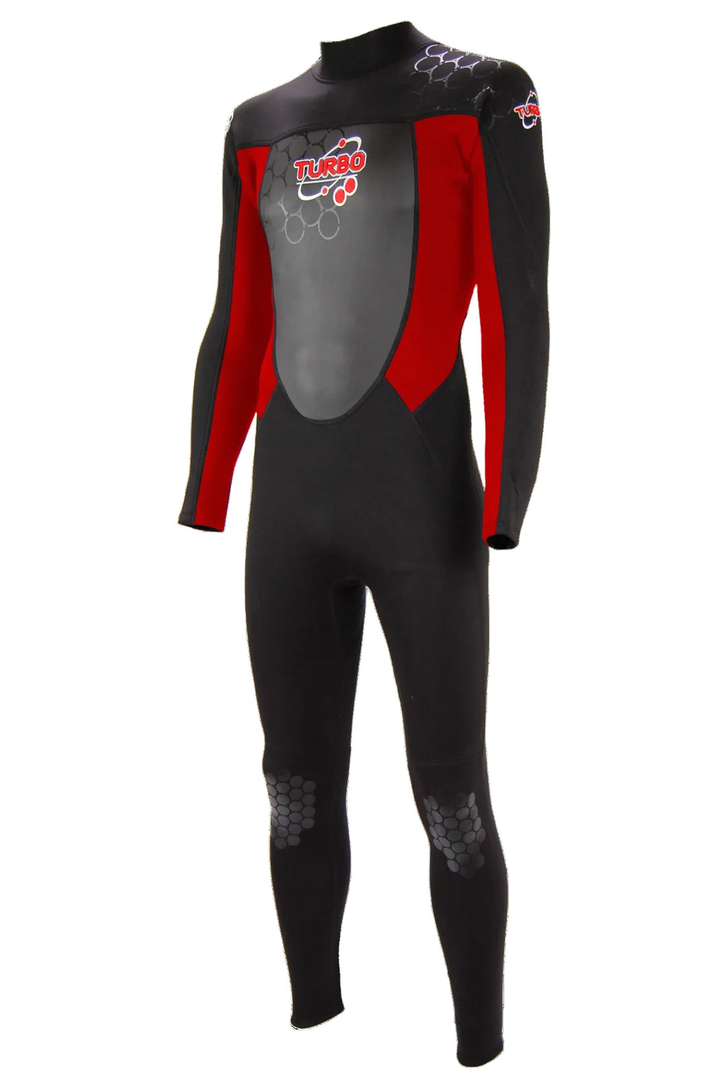TWF Mens Turbo - Back Zip 2.5mm Fullsuit Wetsuit - Black/Red